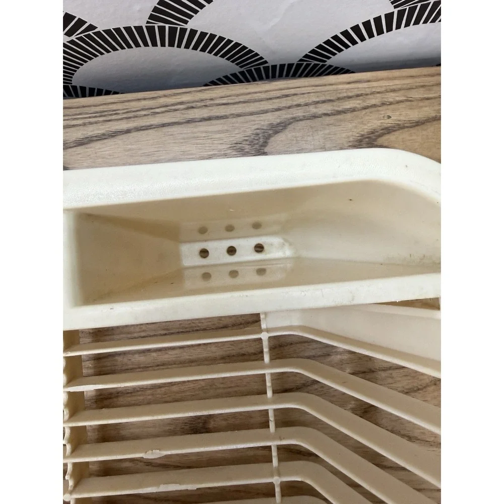 Vintage Rubbermaid Twin Sink Dish Drainer Drying Rack No. 6049 Cream Ivory
